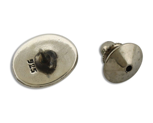 Navajo Tie Tack 925 Silver Natural Mined Turquoise Native American Artist C.80's