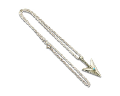 Navajo Sterling Silver Necklace Authentic Turquoise Vintage Handmade