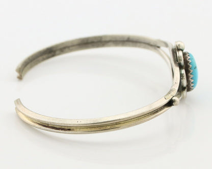 Navajo Handmade Bracelet 925 Silver Natural Blue Turquoise Native American C80s