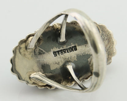 Navajo Shield Ring 925 Silver Arizona Turquoise Native Artist C.80's