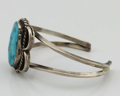 Navajo Bracelet 925 Silver Natural Blue Turquoise Native American Artist C.80's