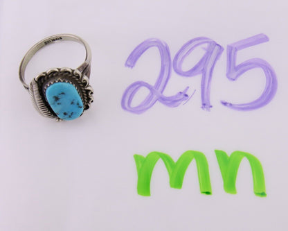 Navajo Ring 925 Silver Natural Blue Turquoise Native American Artist C.80's