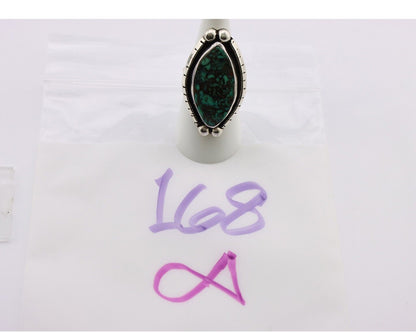 Navajo Ring 925 Silver Spiderweb Turquoise Artist Signed MP C.80's