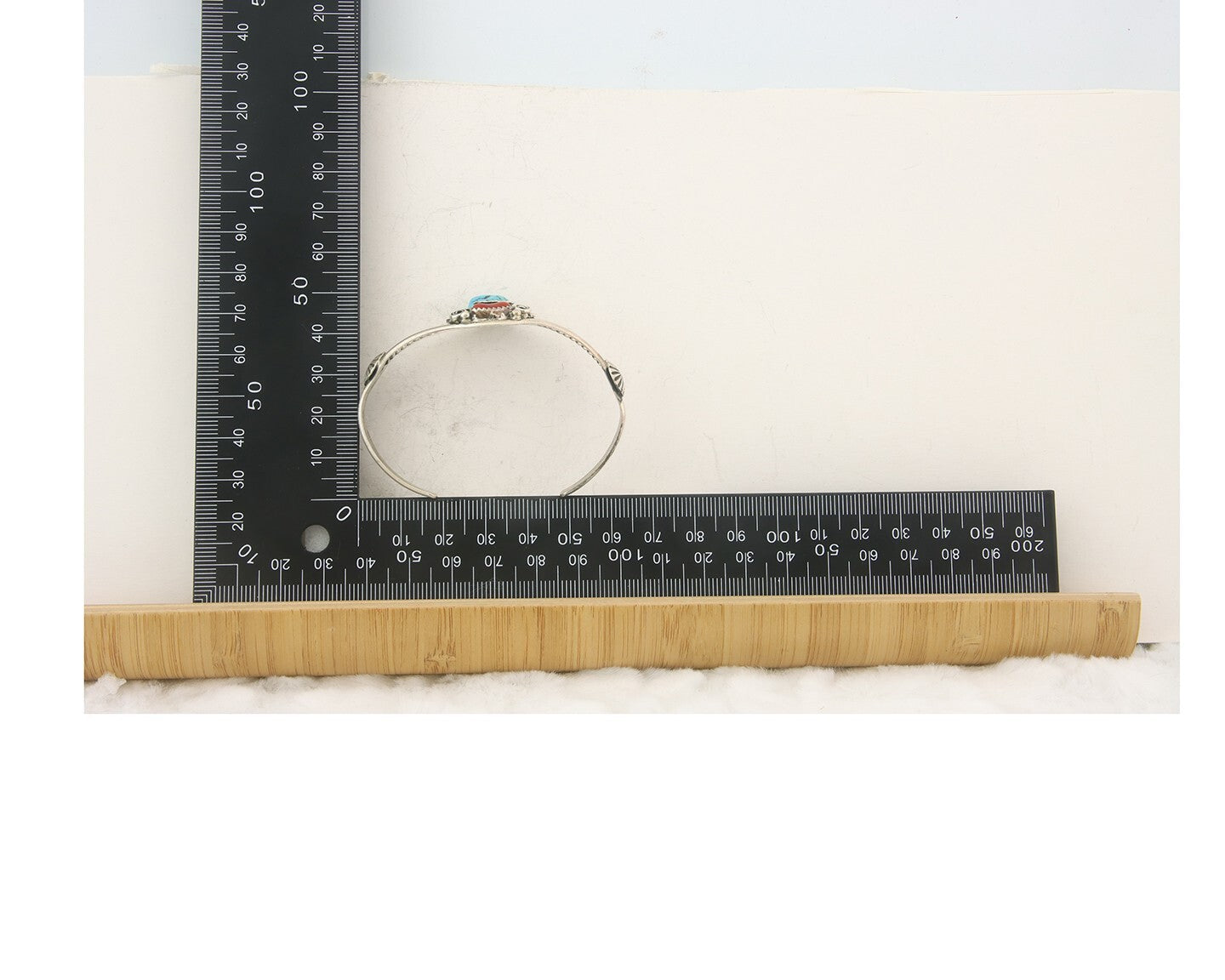 Navajo Bracelet 925 Silver Coral & Turquoise Cuff Signed AR Arrow C.80's