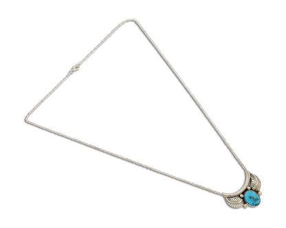 Navajo Turquoise Necklace 925 Silver Signed Eugene Belone C.80's
