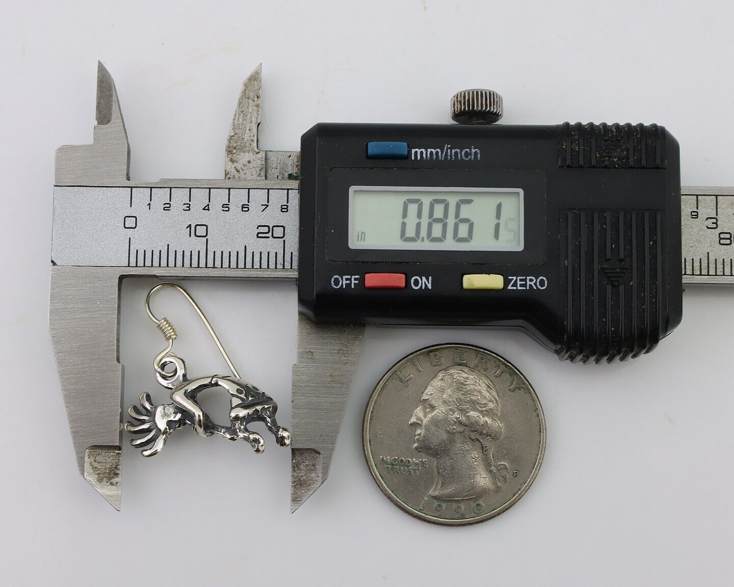 Navajo Kokopelli Dangle Earrings 925 Silver Native American Artist C.80's