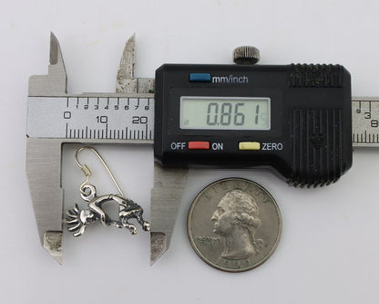 Navajo Kokopelli Dangle Earrings 925 Silver Native American Artist C.80's