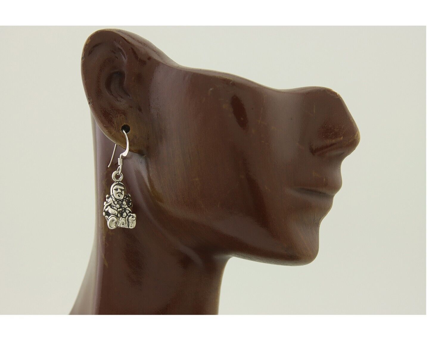 Navajo Earrings 925 Silver Dangle Indian with Kids Native American Artist C.80's