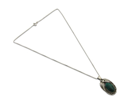 Navajo Necklace 925 Silver Natural Turquoise Handmade Signed Sun Rise C.80's