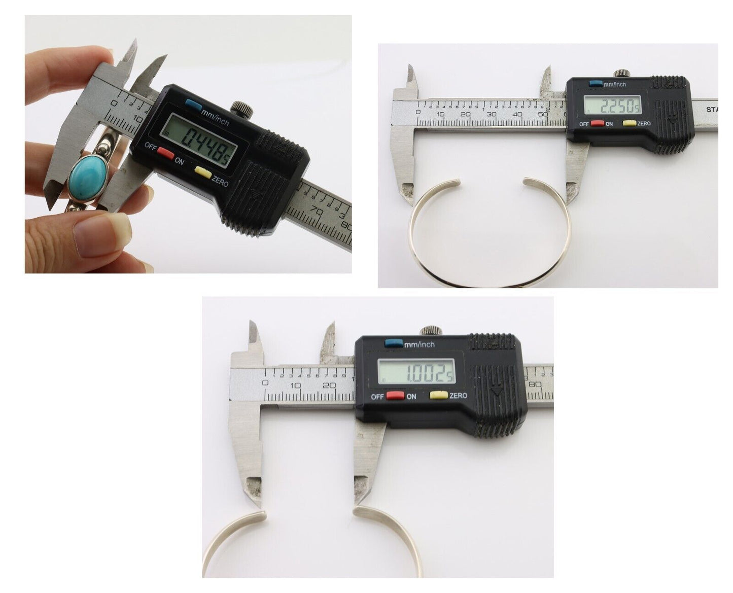 Navajo Cuff Bracelet 925 Silver Natural Blue Turquoise Native American C.80's