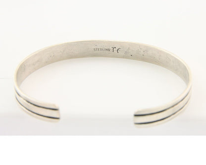 Navajo Bracelet 925 Silver & 12k Yellow Gold Plated Signed Thomas Singer C.80's
