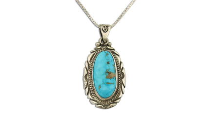 Navajo Necklace 925 Silver Natural Turquoise Artist Signed M Montoya C.80's