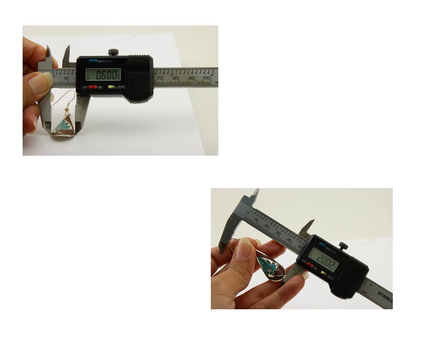 Navajo Kokopelli Earrings 999 Nickel Chip Inlay Turquoise Coral Native American