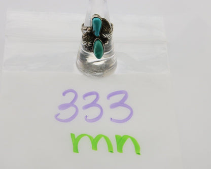 Navajo Ring 925 Silver Natural Blue Turquoise Native American Artist C.80's