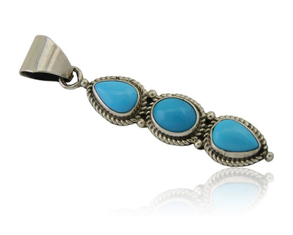 Navajo Necklace 925 Silver Natural Turquoise Artist Kathllen Chavez C.80's