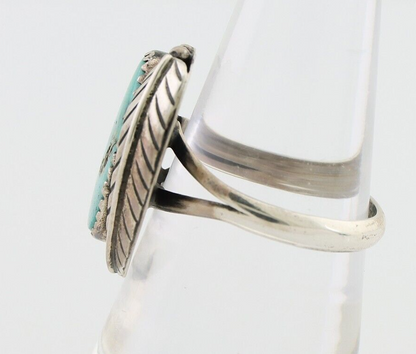 Navajo Handmade Ring 925 Silver Natural Turquoise Artist Signed IJC C.80's