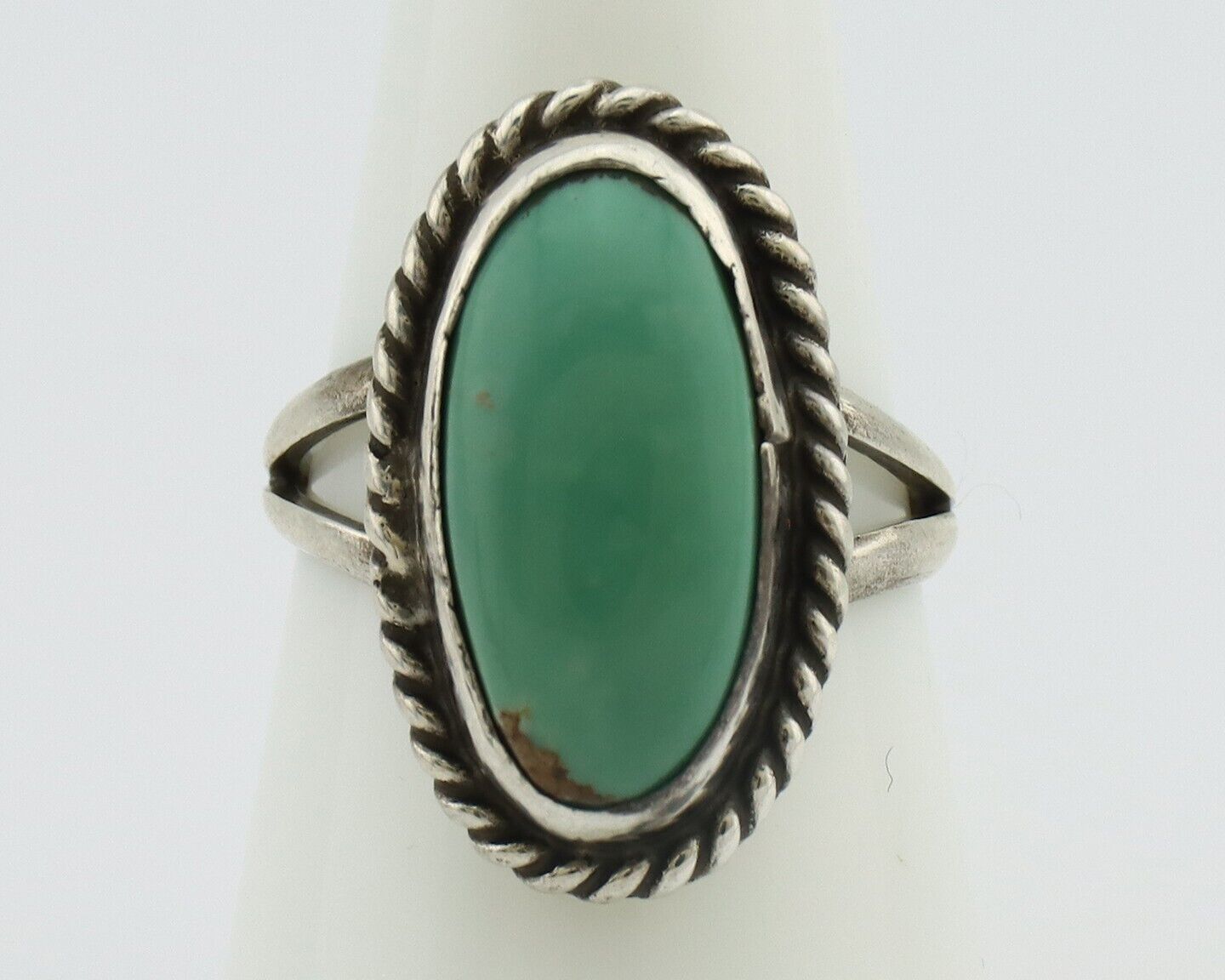 Navajo Ring 925 Silver Kingman Turquoise Artist Signed M Montoya C.80's