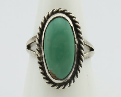 Navajo Ring 925 Silver Kingman Turquoise Artist Signed M Montoya C.80's