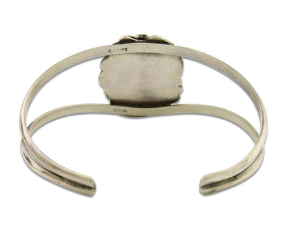 Navajo Cuff Bracelet 925 Silver Turquoise Artist Signed C Davis C.80's