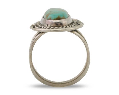 Navajo Ring 925 Silver Blue Turquoise Native Artist Signed M Begay C.80's