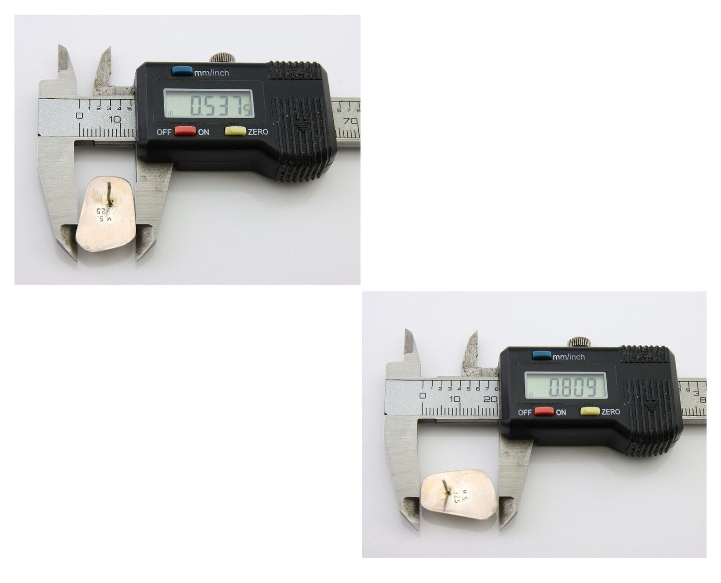 Navajo Shield Earrings 925 Silver Natural Turquoise Artist Signed M.S. C.80's