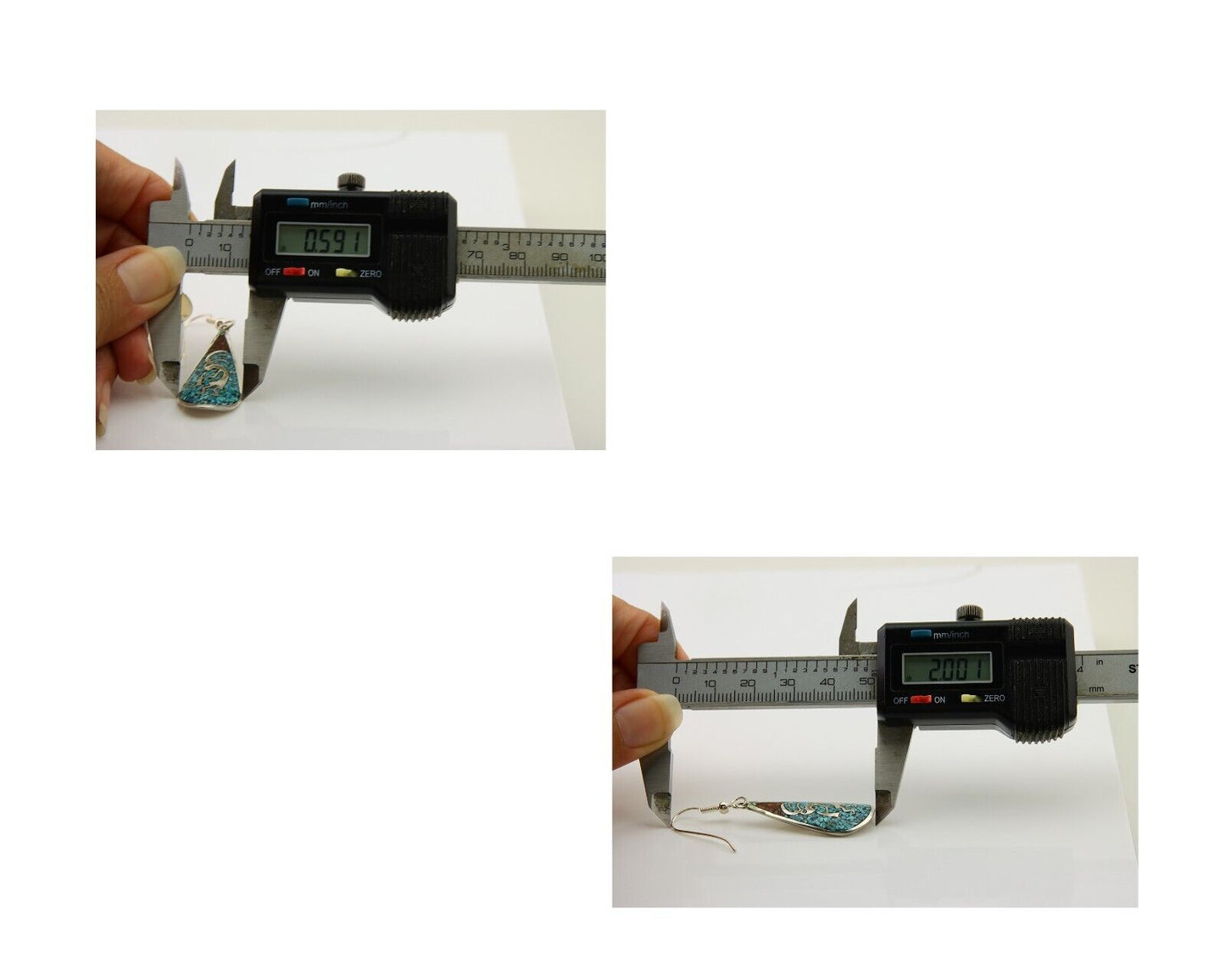 Navajo Kokopelli Earrings 999 Nickel Chip Inlay Turquoise Coral Native American