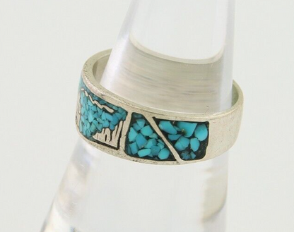 Navajo Handmade Ring 925 Silver Turquoise Native Artist C.80's
