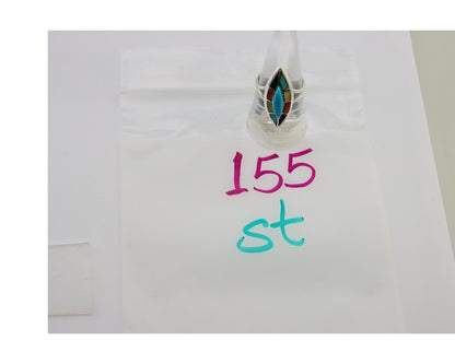 Navajo Ring 925 Silver Turquoise Shell Onyx Spiney Oyster Native Artist C80's