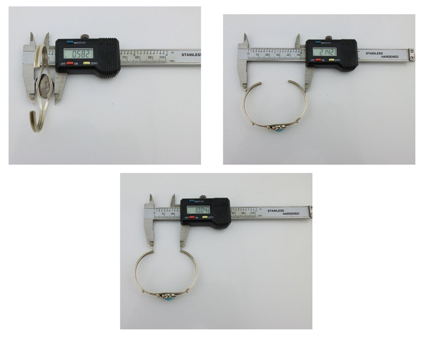 Navajo Bracelet 925 Silver Sleeping Beauty Turquoise Native American Artist C80s