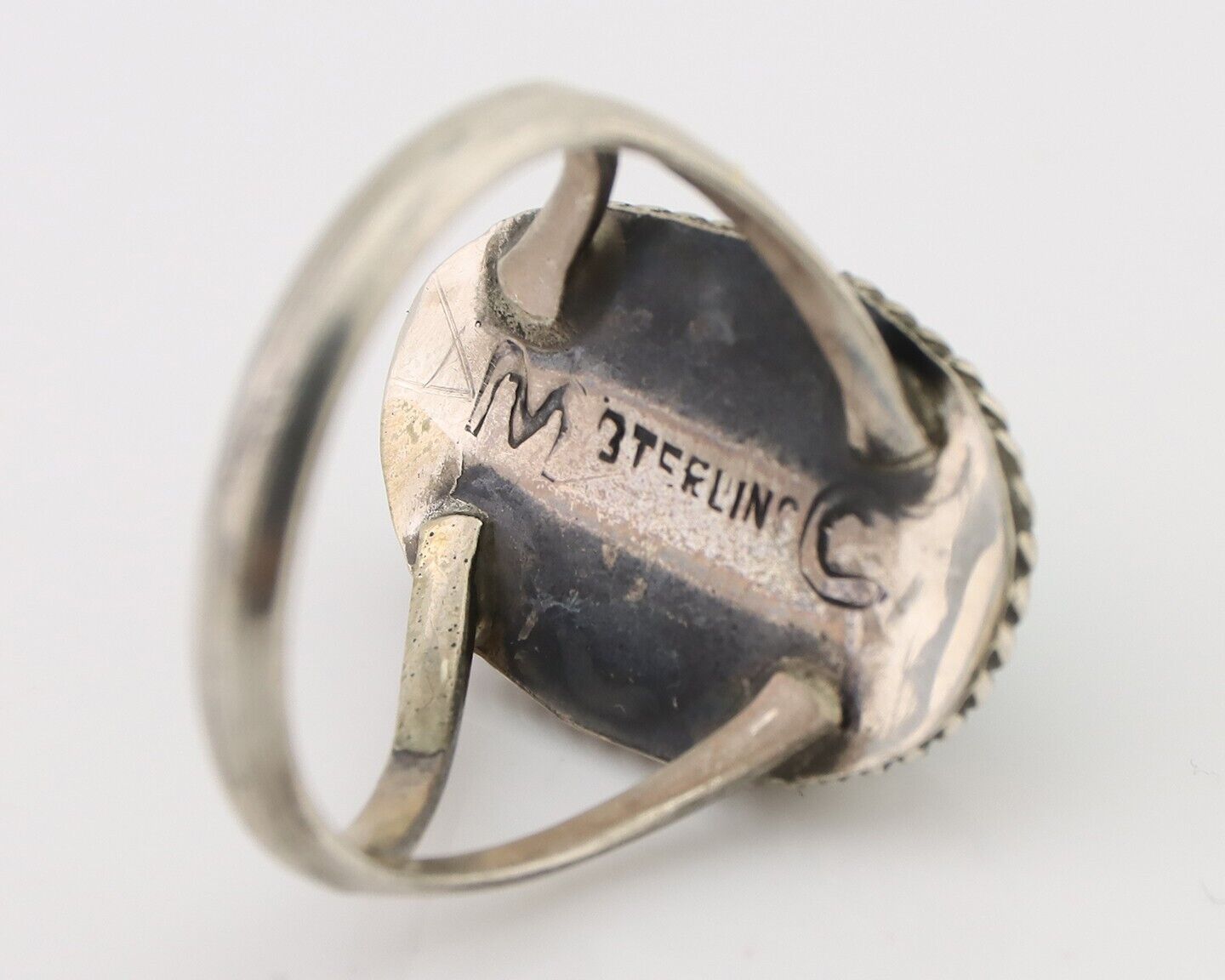 Navajo Handmade Ring 925 Silver Turquoise Native American Artist C.80's