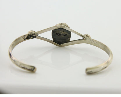 Navajo Cuff Bracelet 925 Silver Turquoise Native American Artist Handmade C.80's