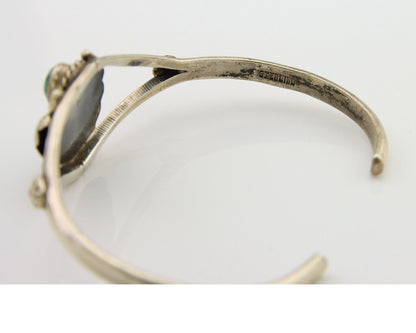 Navajo Bracelet 925 Silver Cuff Turquoise Handmade Native Artist C.80's