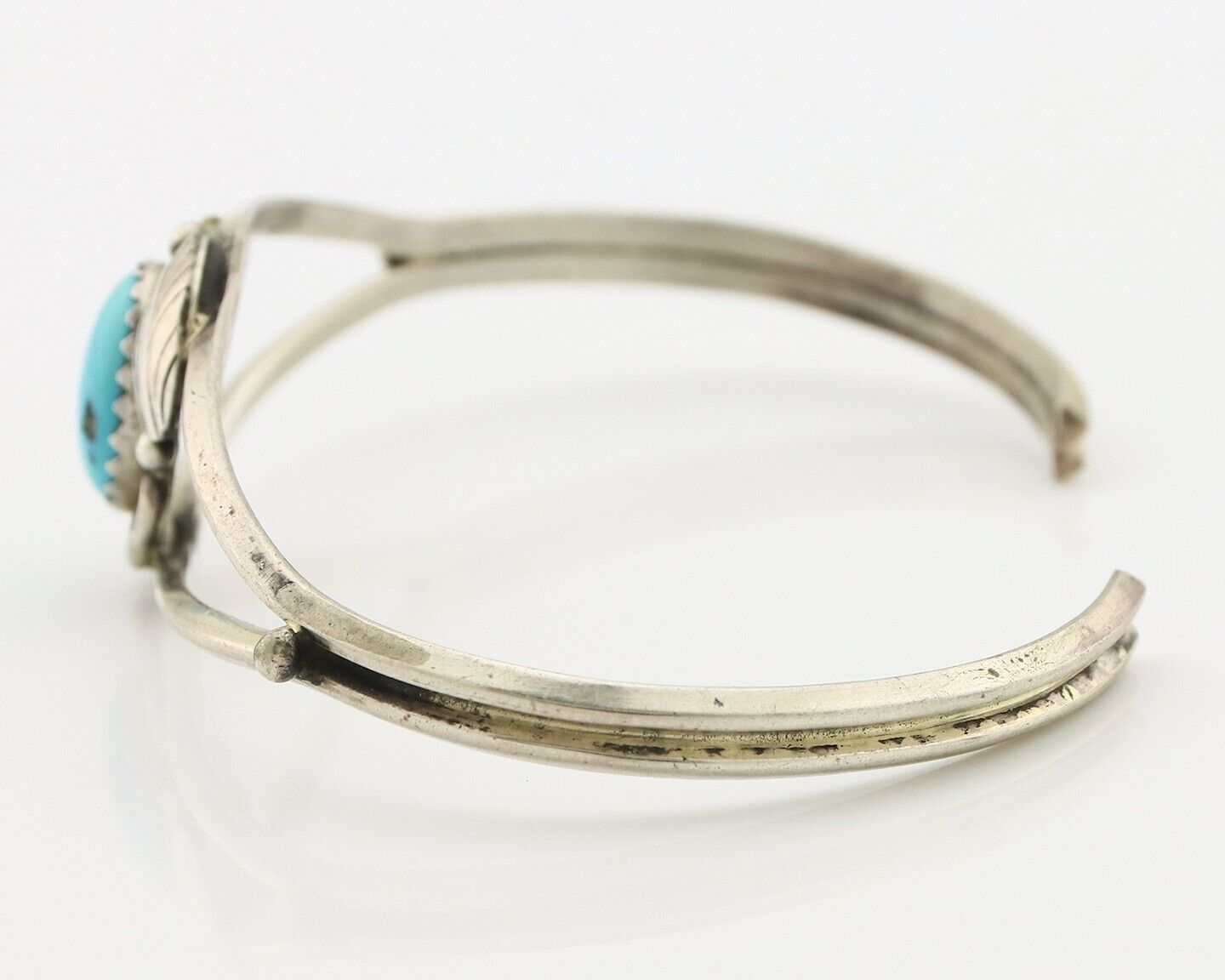 Navajo Handmade Bracelet 925 Silver Natural Blue Turquoise Native American C80s