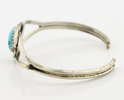 Navajo Handmade Bracelet 925 Silver Natural Blue Turquoise Native American C80s