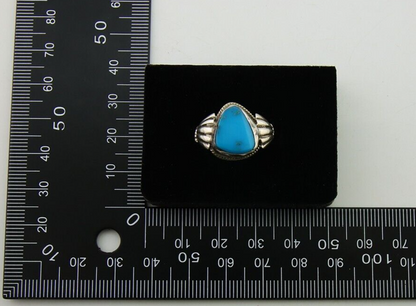 Navajo Handmade Ring 925 Sterling Silver Natural Turquoise Native Artist C.80's