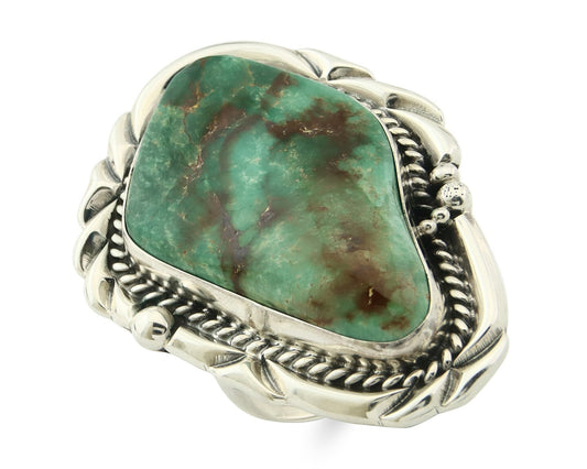 Vintage Navajo Ring 925 Sterling Silver Turquoise Signed David Zachary Size 10