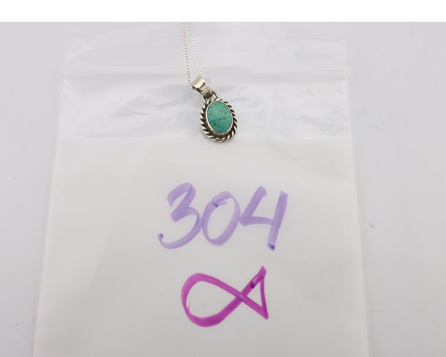 Navajo Necklace 925 Silver Natural Kingman Turquoise Native Artist C.2008