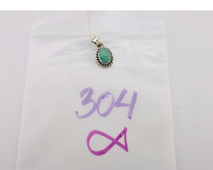 Navajo Necklace 925 Silver Natural Kingman Turquoise Native Artist C.2008