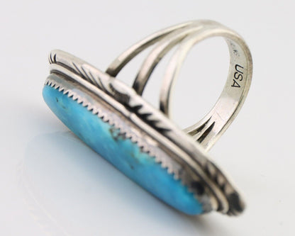 Navajo Handmade Ring 925 Silver Turquoise Native American Artist C.80's
