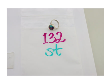 Navajo Ring 925 Sterling Silver Natural Gemstones Artist Signed Sunrise C.80's