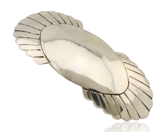 Women's Navajo Hair Clip Hand Stamped 925 Silver Artist Signed C Montoya C.80's