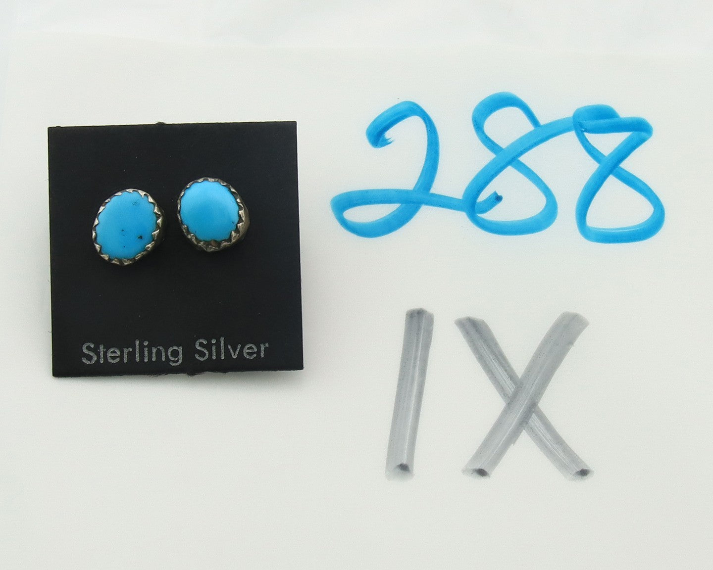 Navajo Earrings Sterling Silver Natural Turquoise Vintage Handmade