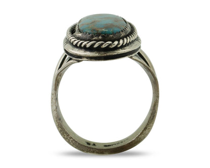 Navajo Handmade Ring 925 Silver Nevada Turquoise Artist Signed TS C.80's
