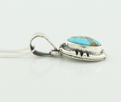 Navajo Necklace 925 Silver Arizona Turquoise Handmade Signed Gecko C.90's