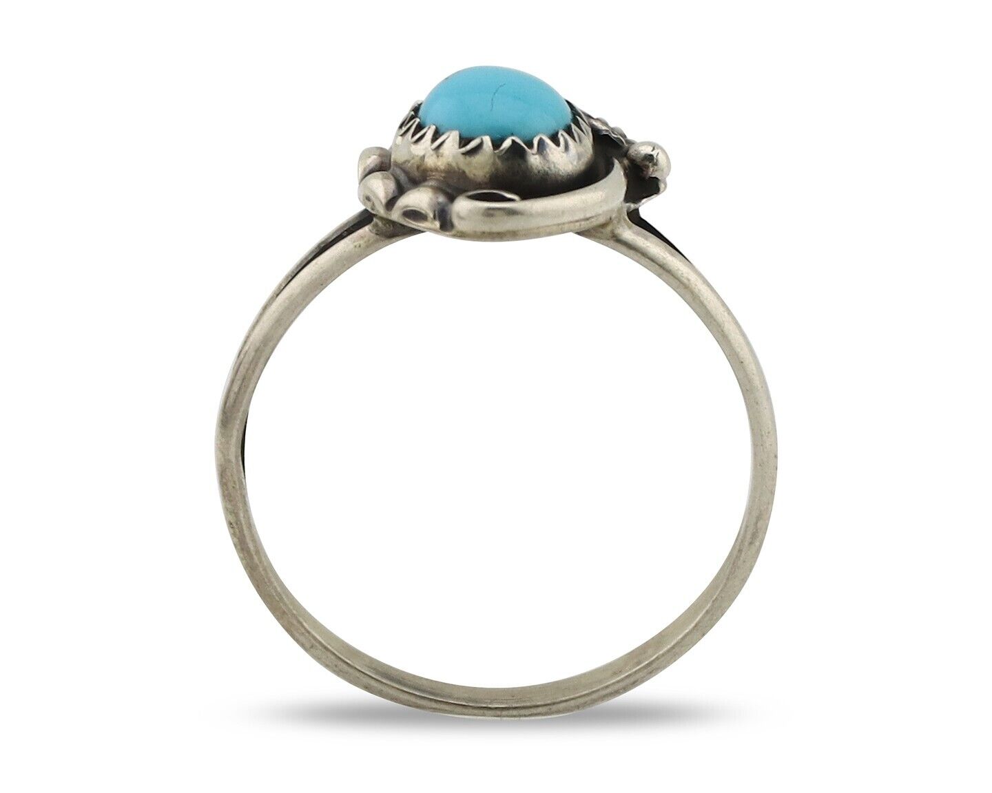 Navajo Ring 925 Silver Turquoise Artist Signed SkyStone Creations C.80's