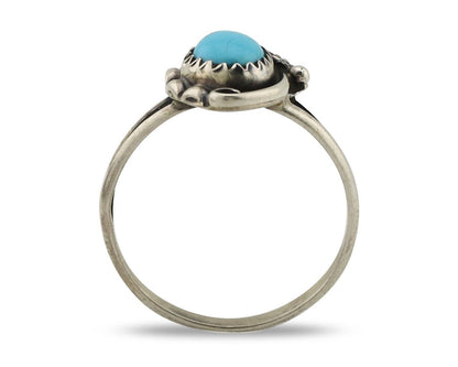 Navajo Ring 925 Silver Turquoise Artist Signed SkyStone Creations C.80's