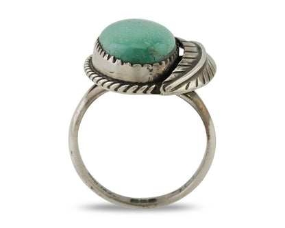 Navajo Handmade Ring 925 Silver Natural Turquoise Artist Signed IJC C.80's