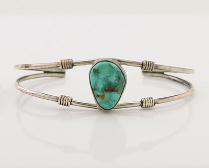 Navajo Cuff Bracelet 925 Silver Natural Blue Turquoise Native American C.80's