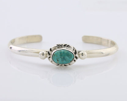 Navajo Bracelet 925 Silver Natural Turquoise Native American Artist C.80's