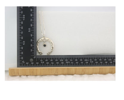 Navajo Sterling Silver Necklace Onyx Sand Cast Authentic Vintage Native American